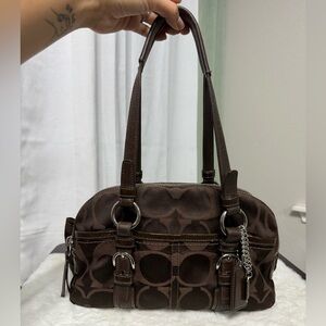 Coach Chocolate Brown Signature Soho Satchel